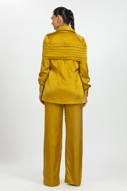 MUSTARD SATIN CO- ORD SET