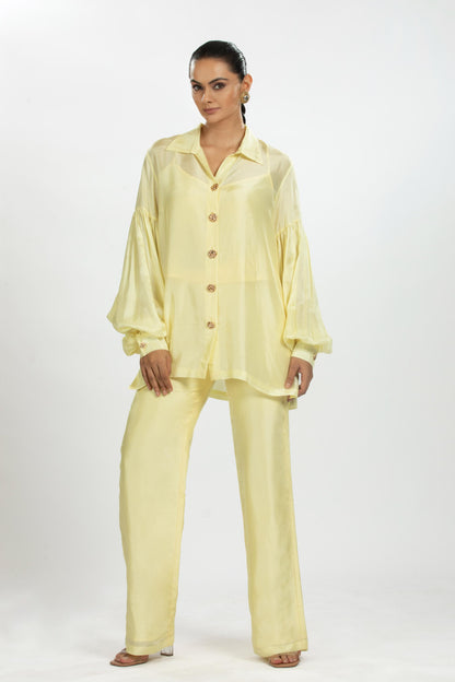 YELLOW BAMBOO SILK SHIRT