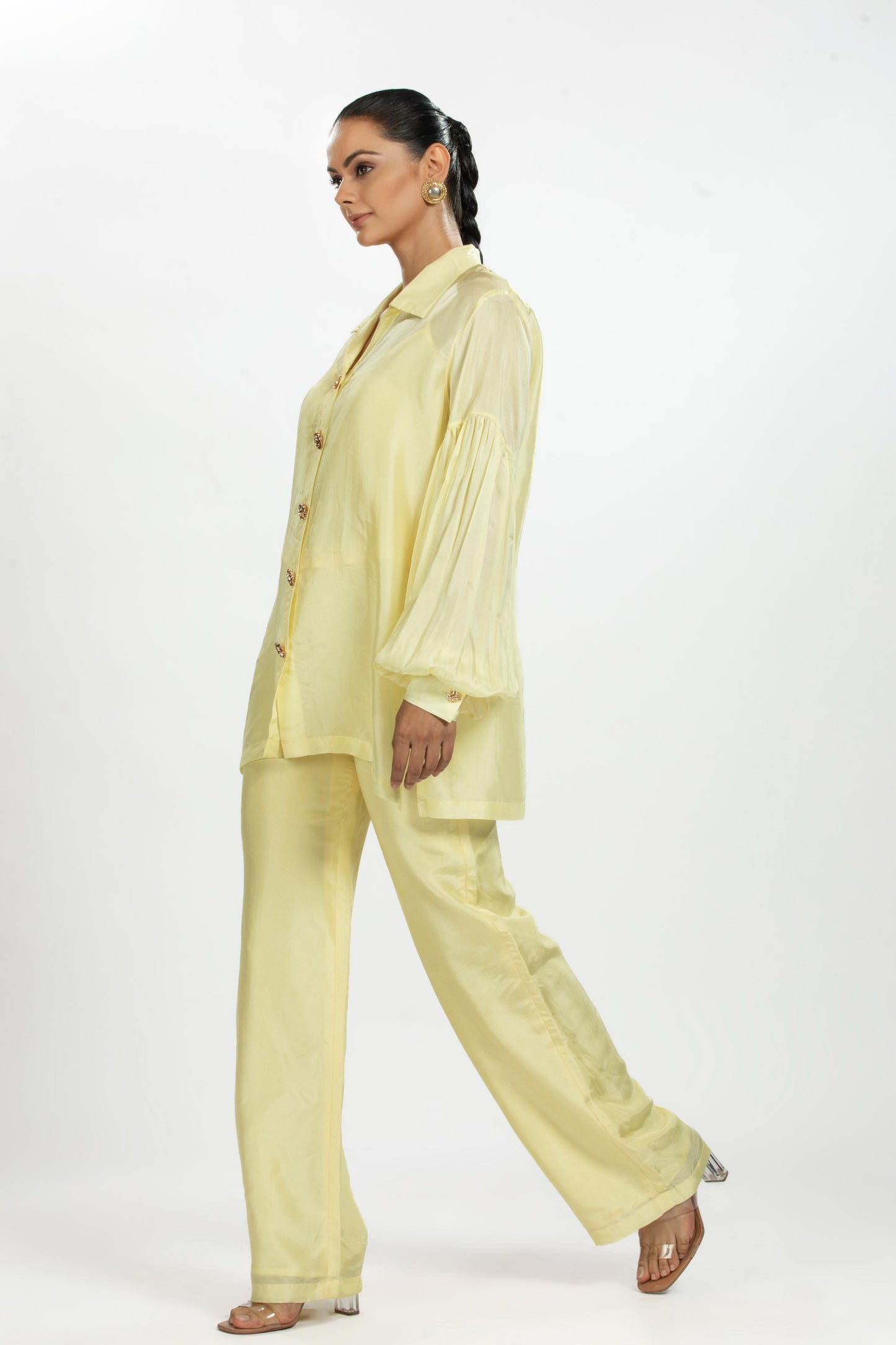 YELLOW BAMBOO SILK SHIRT