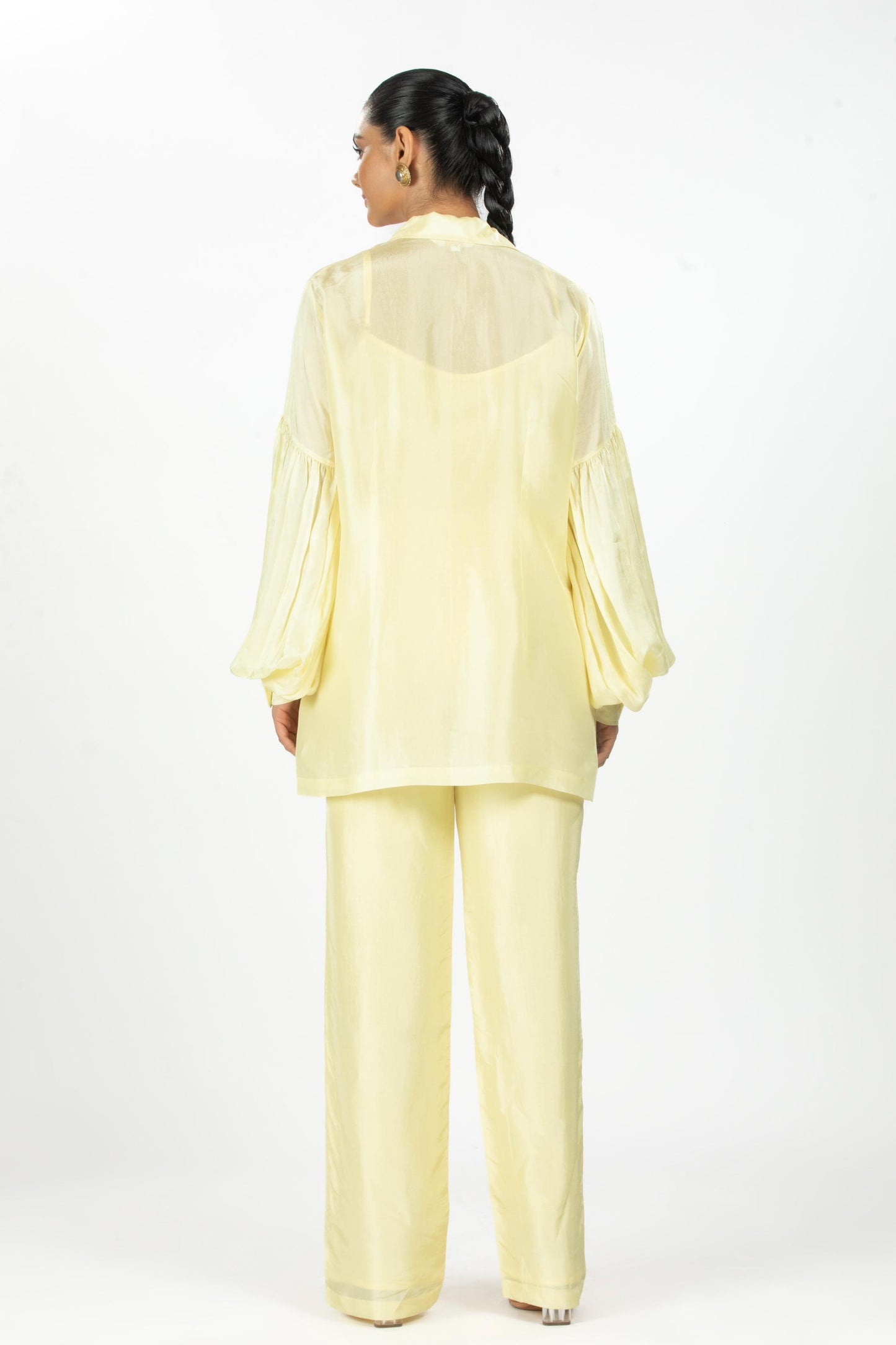 YELLOW BAMBOO SILK SHIRT