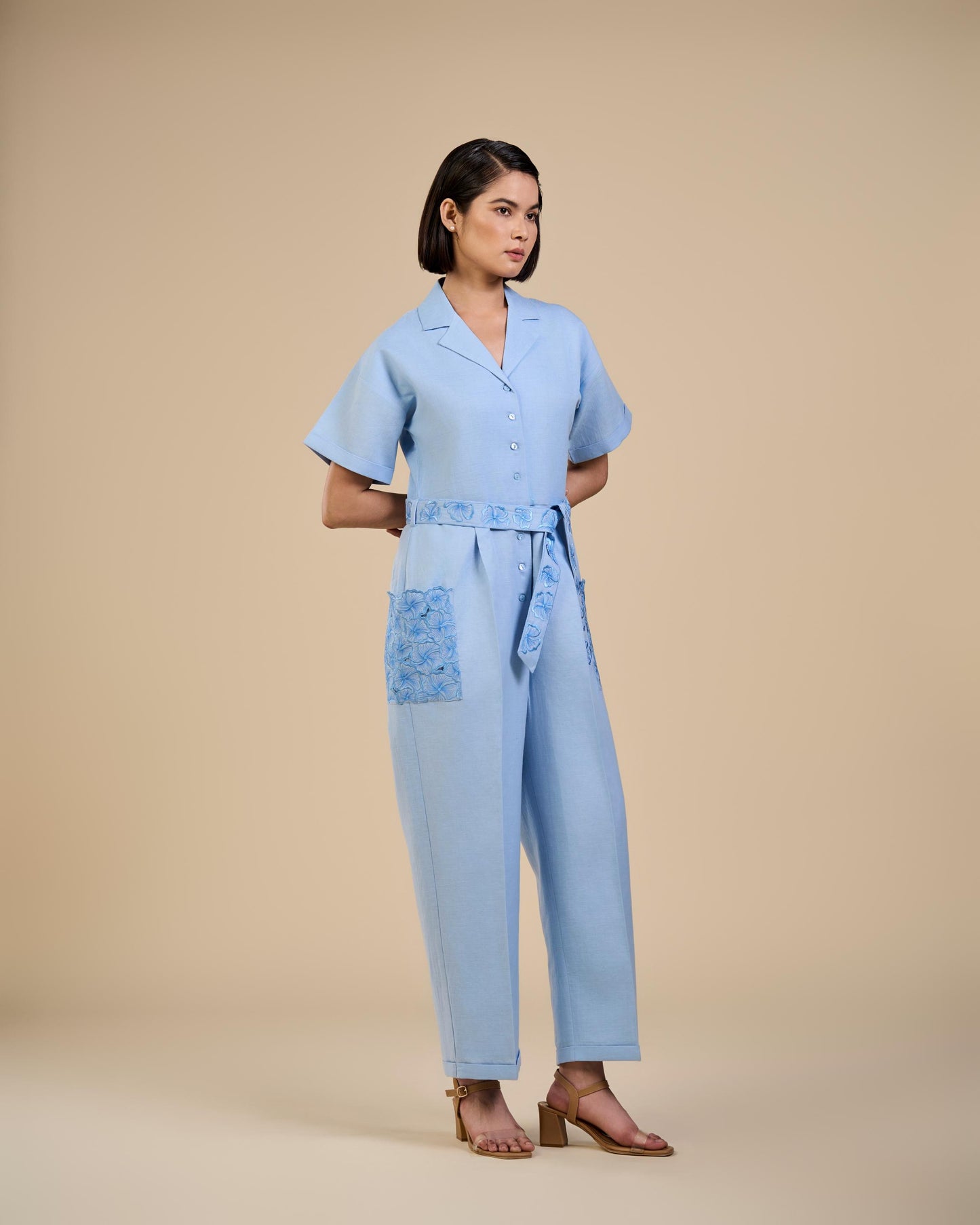JUMPSUIT WITH EMBROIDERED BELT