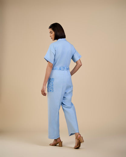 JUMPSUIT WITH EMBROIDERED BELT