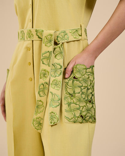 JUMPSUIT WITH EMBROIDERED BELT