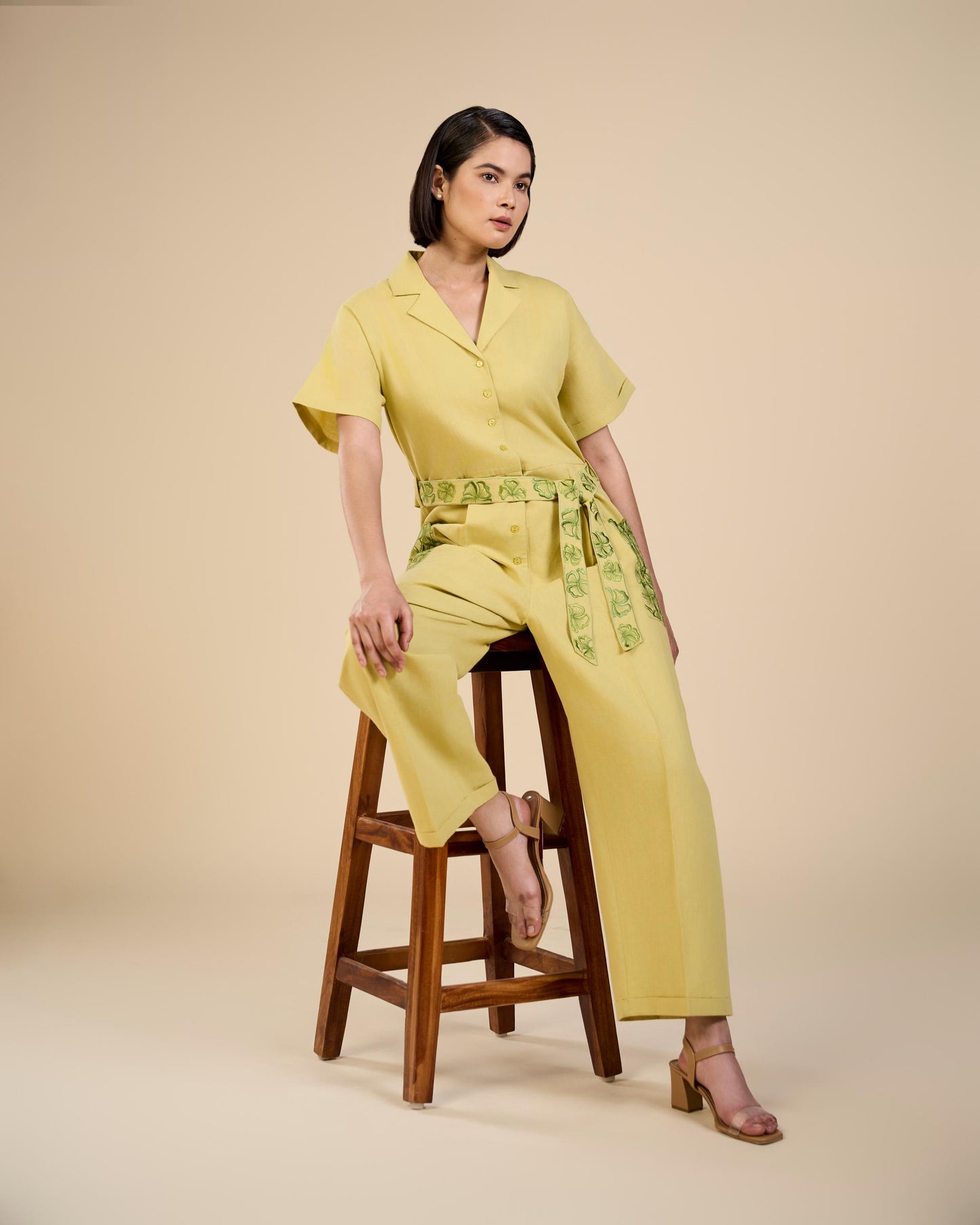 JUMPSUIT WITH EMBROIDERED BELT
