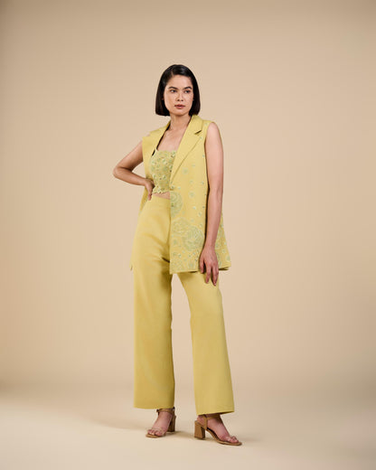 SAGE GREEN EMBROIDRED BUSTIER