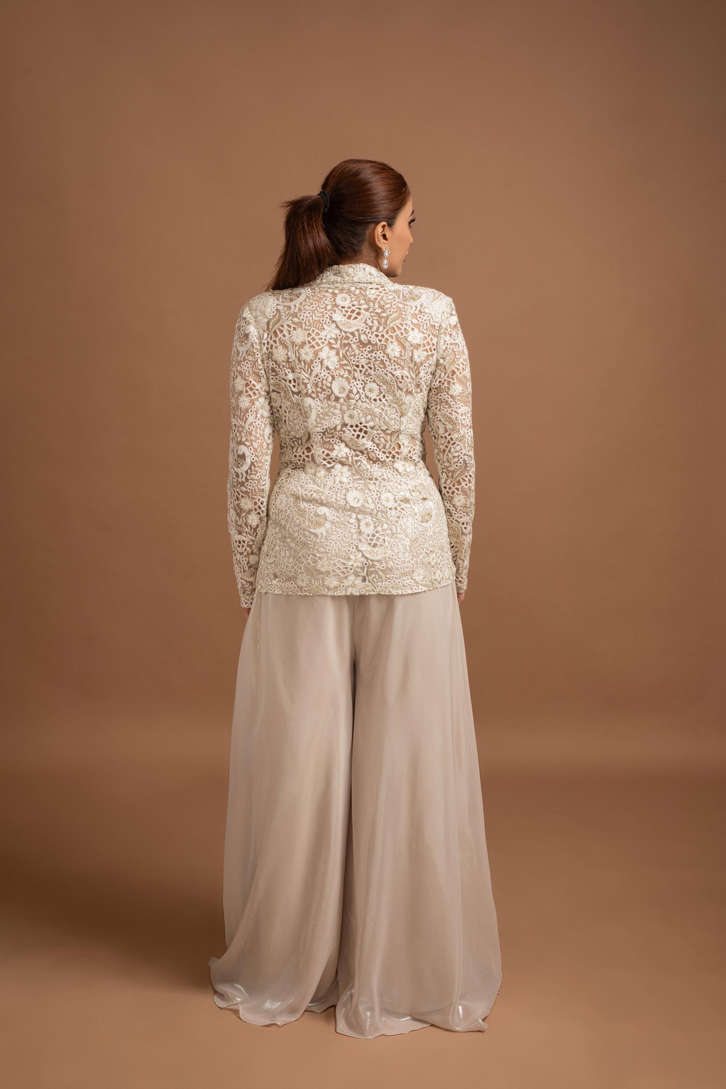 WHITE PANT SET WITH JACKET