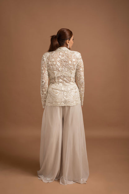 WHITE PANT SET WITH JACKET