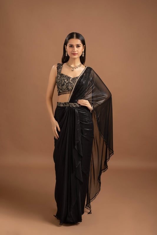 BLACK SAREE SET