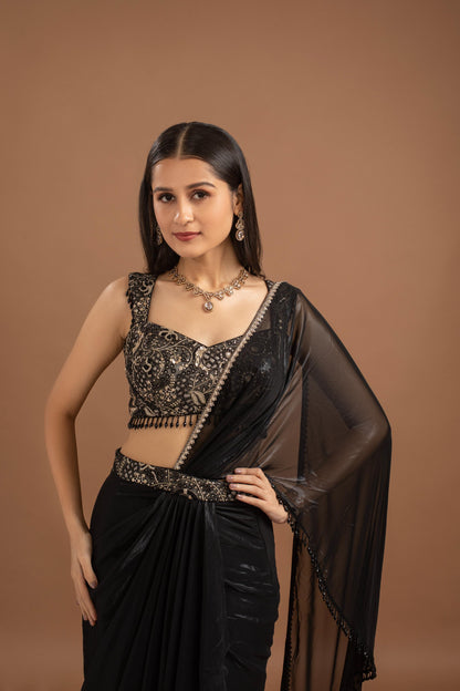BLACK SAREE SET
