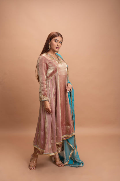 GOLDENISH PINK & BLUE KURTA SET