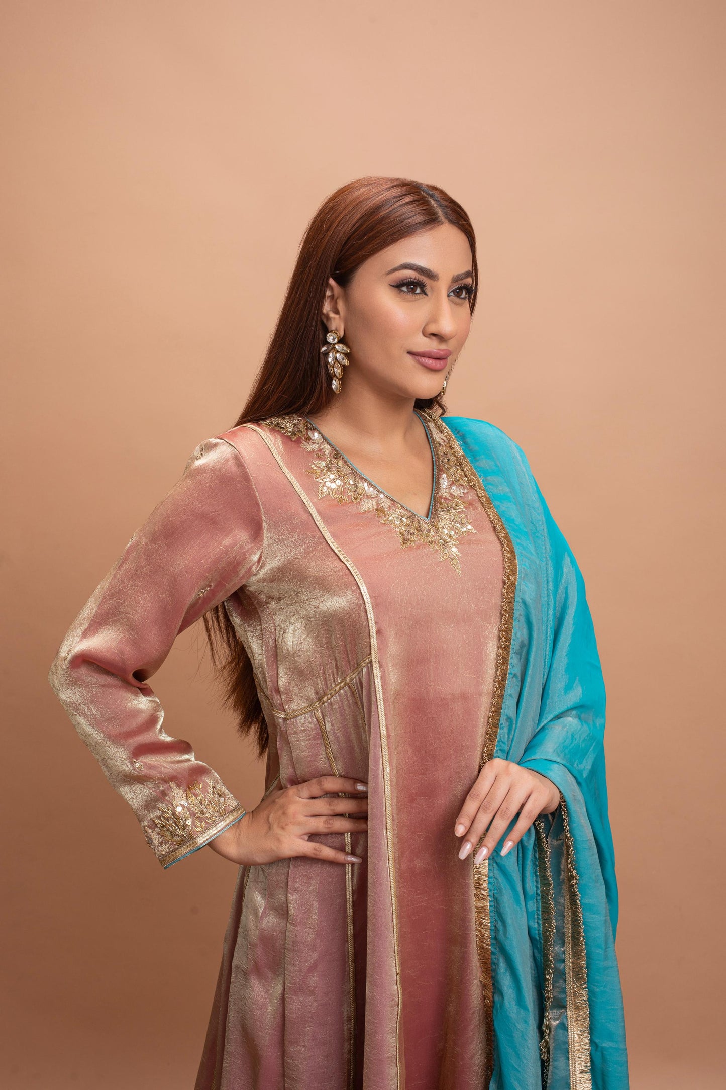 GOLDENISH PINK & BLUE KURTA SET