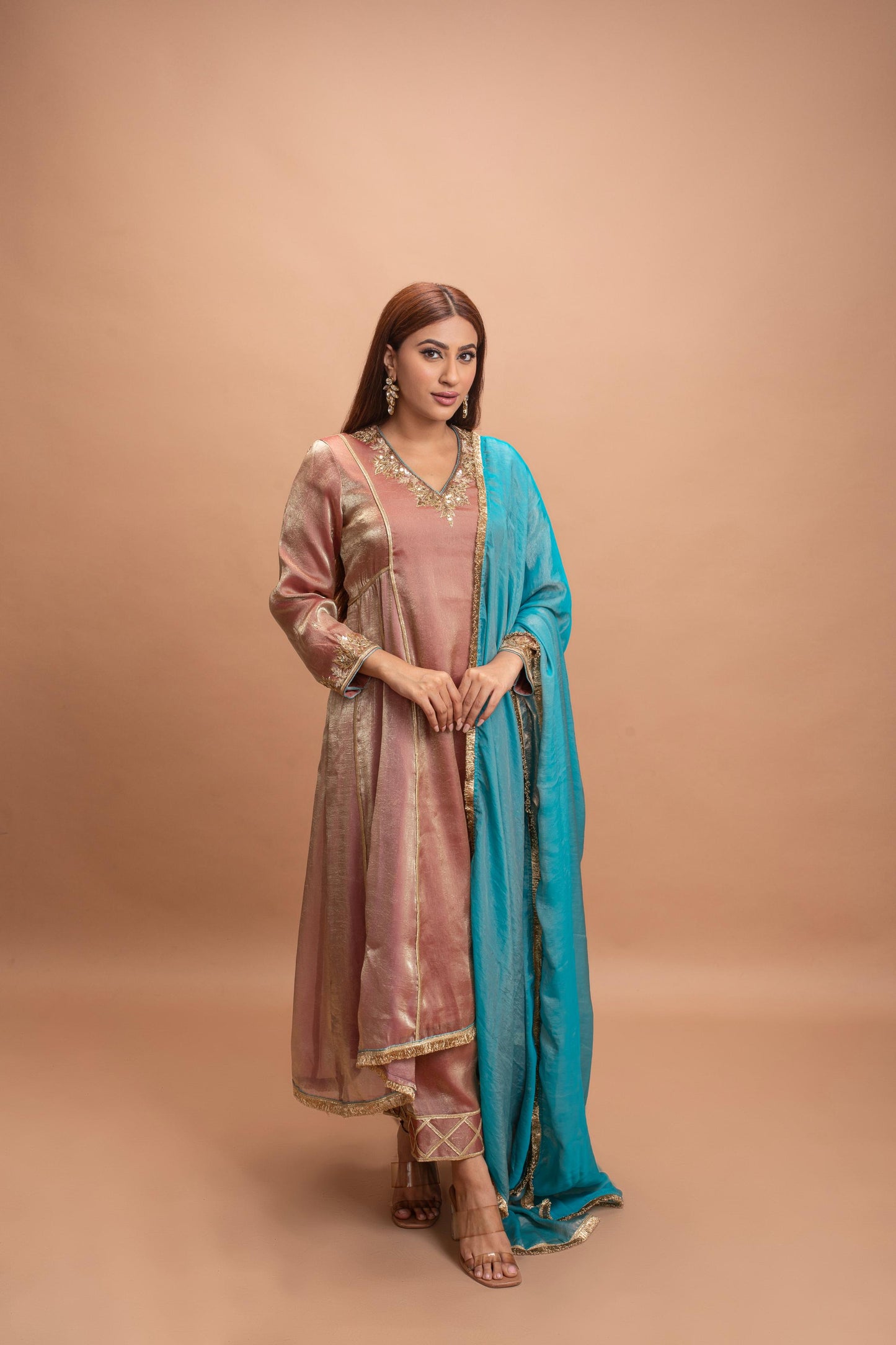 GOLDENISH PINK & BLUE KURTA SET