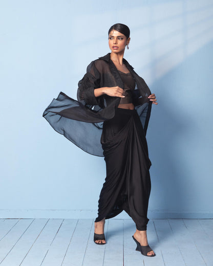 BLACK SKIRT SET