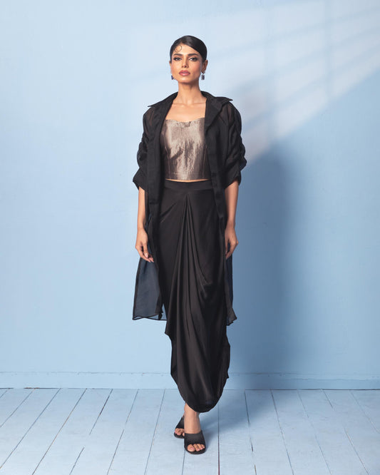 BLACK SKIRT SET