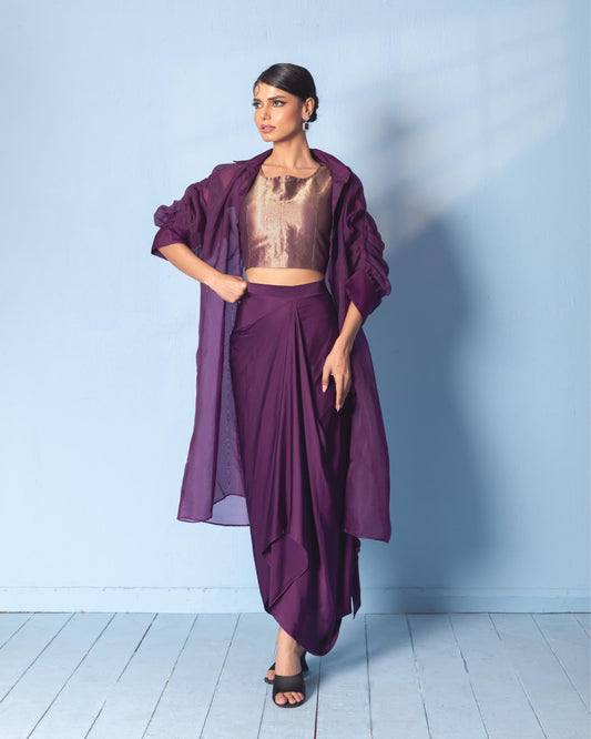 PURPLE SKIRT SET