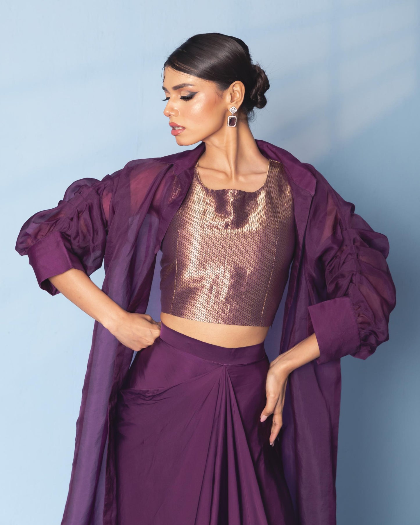 PURPLE SKIRT SET