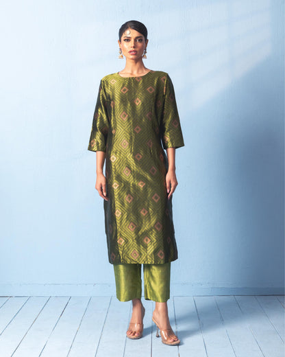 GREEN KURTA SET
