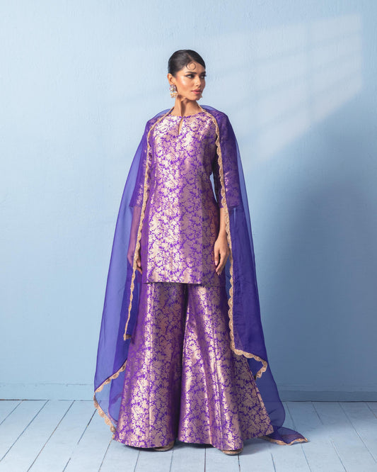 PURPLE SHARARA SET