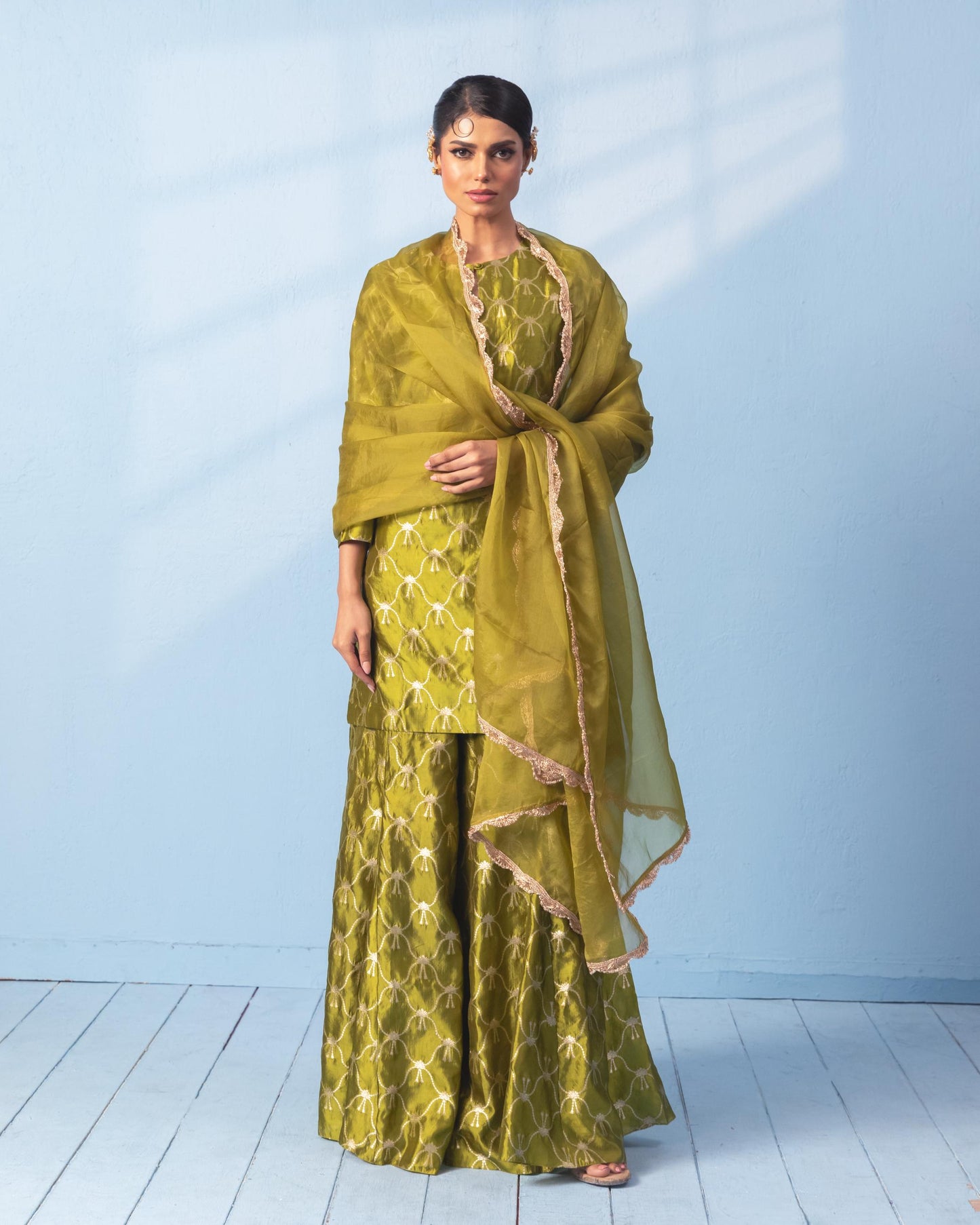 GREEN SHARARA SET