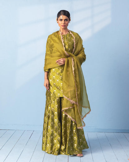 GREEN SHARARA SET