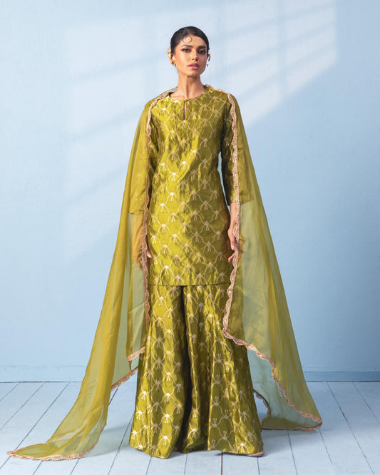 GREEN SHARARA SET