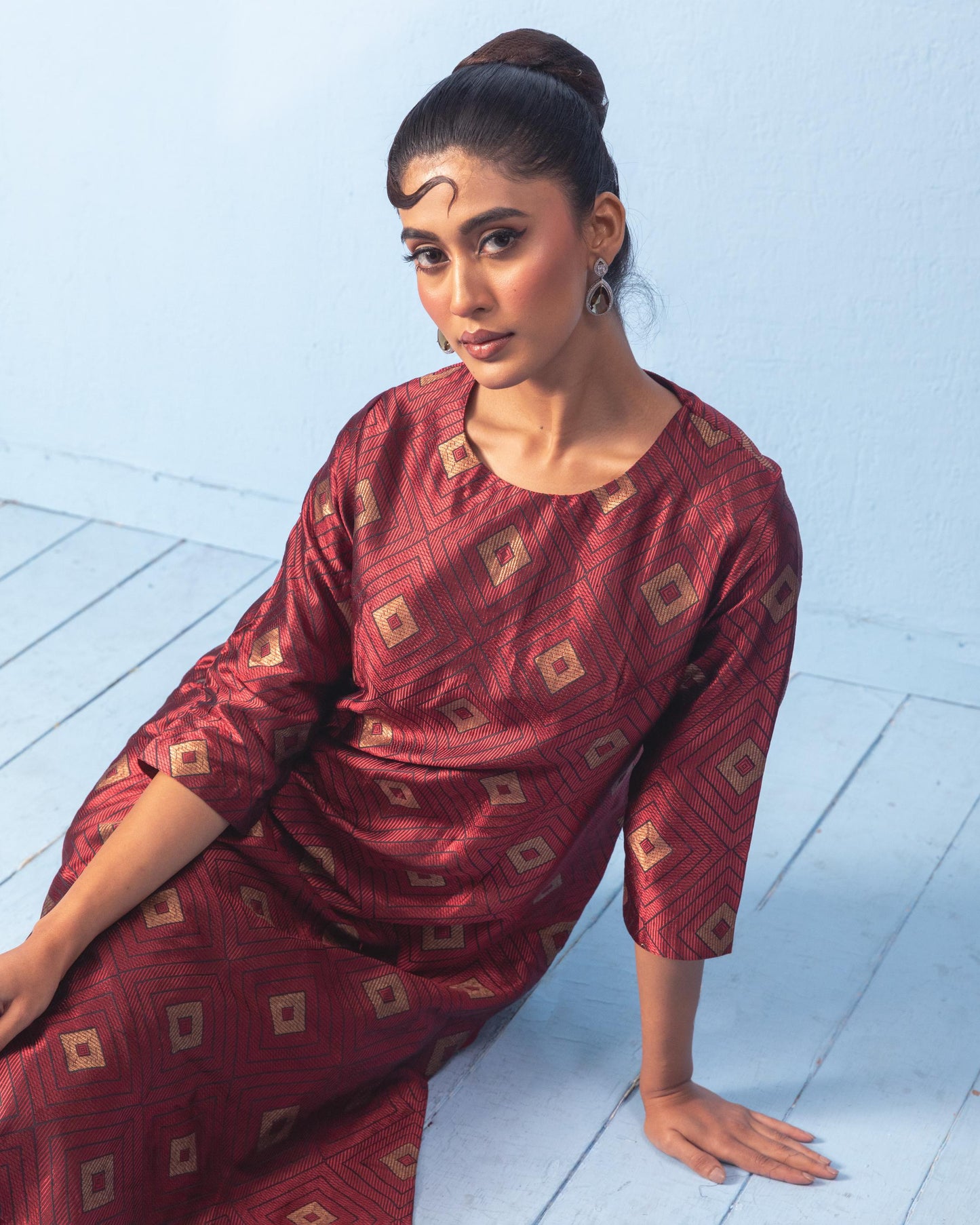 RED KURTA SET
