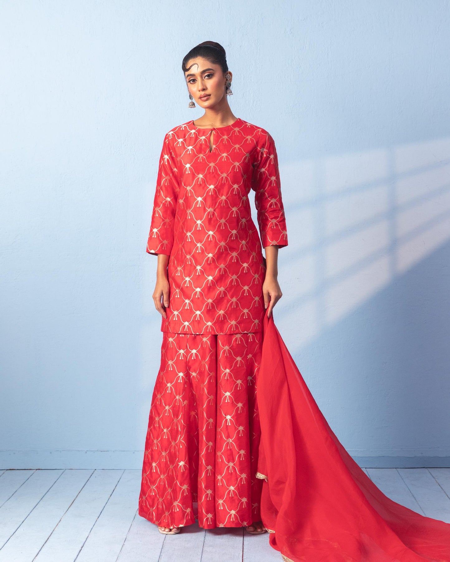 RED SHARARA SET