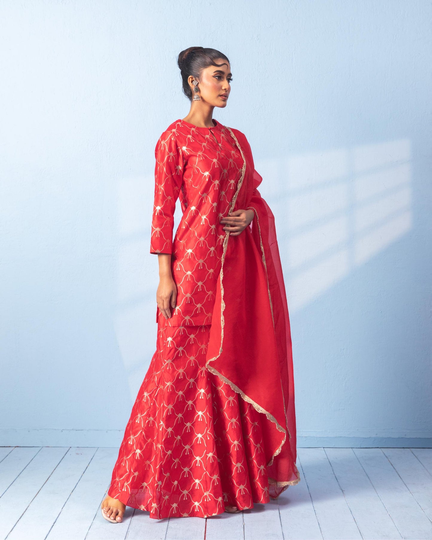 RED SHARARA SET