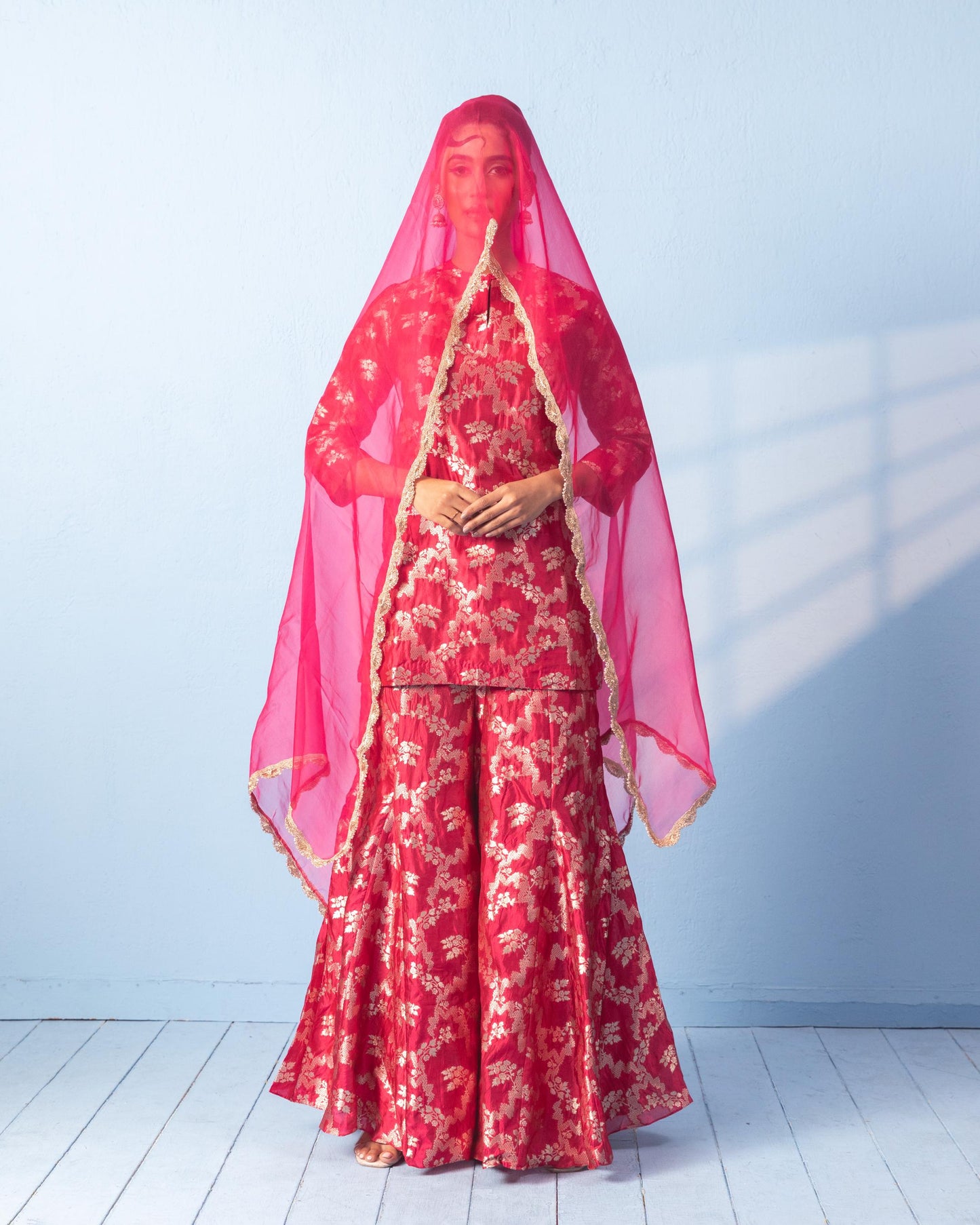 RED SHARARA SET