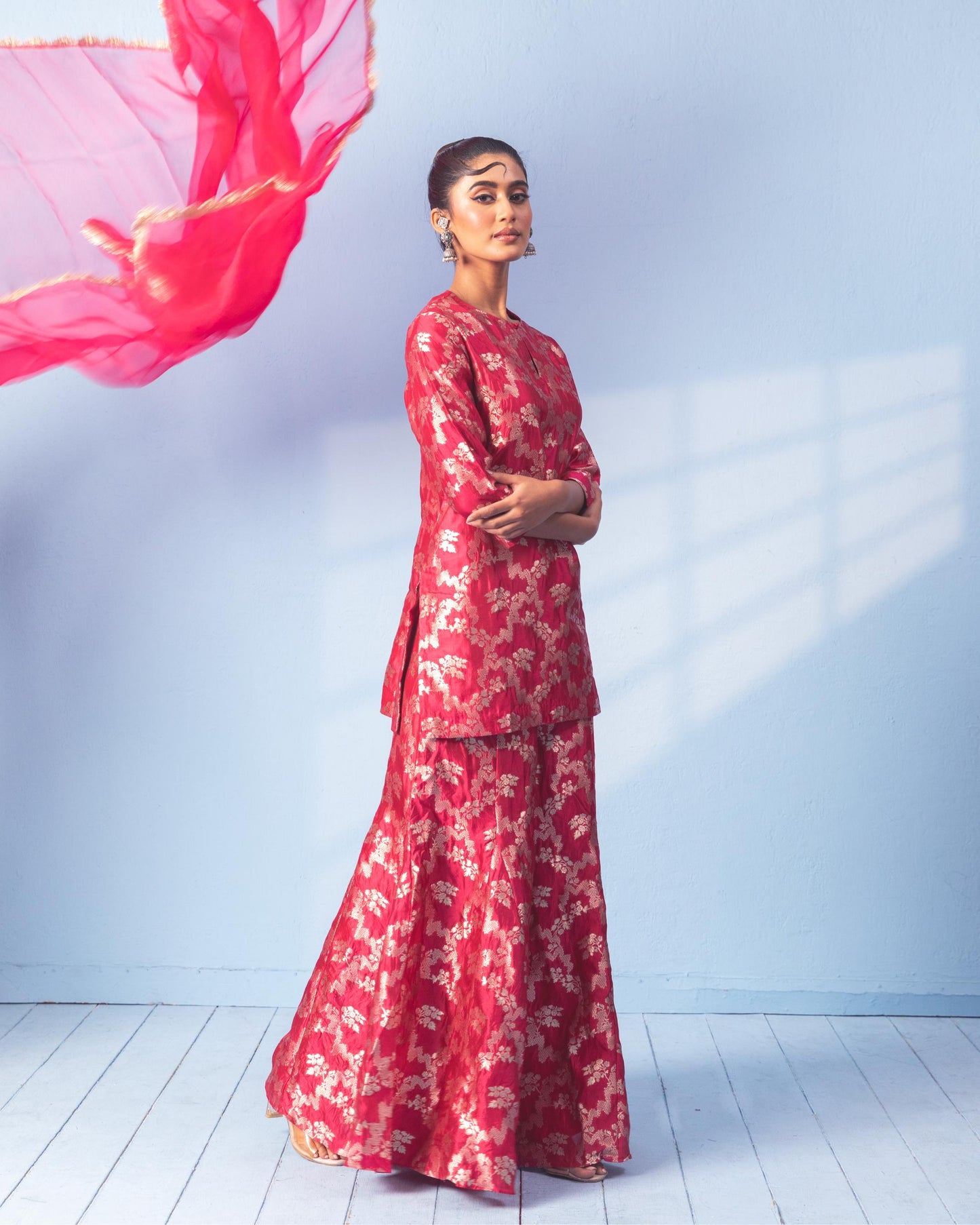 RED SHARARA SET