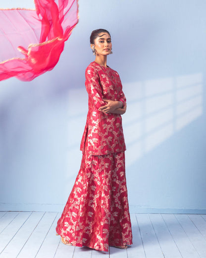 RED SHARARA SET