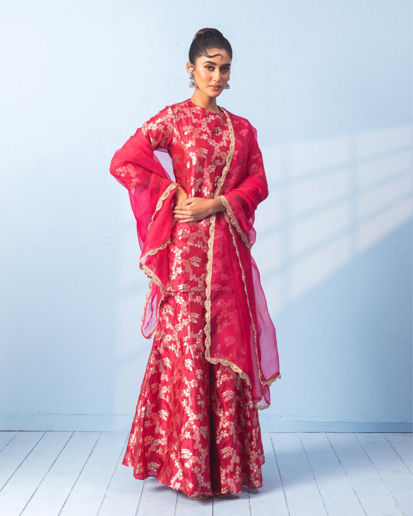 RED SHARARA SET