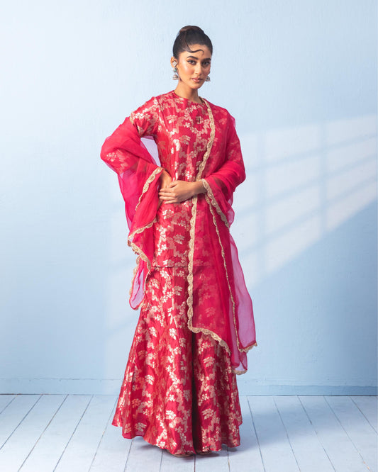 RED SHARARA SET