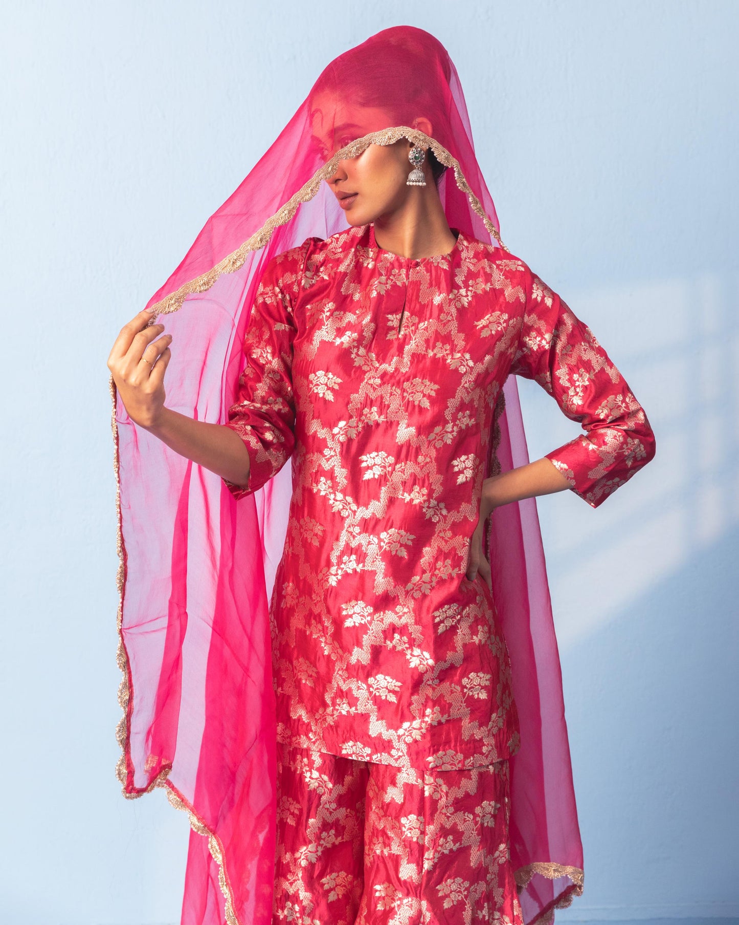 RED SHARARA SET