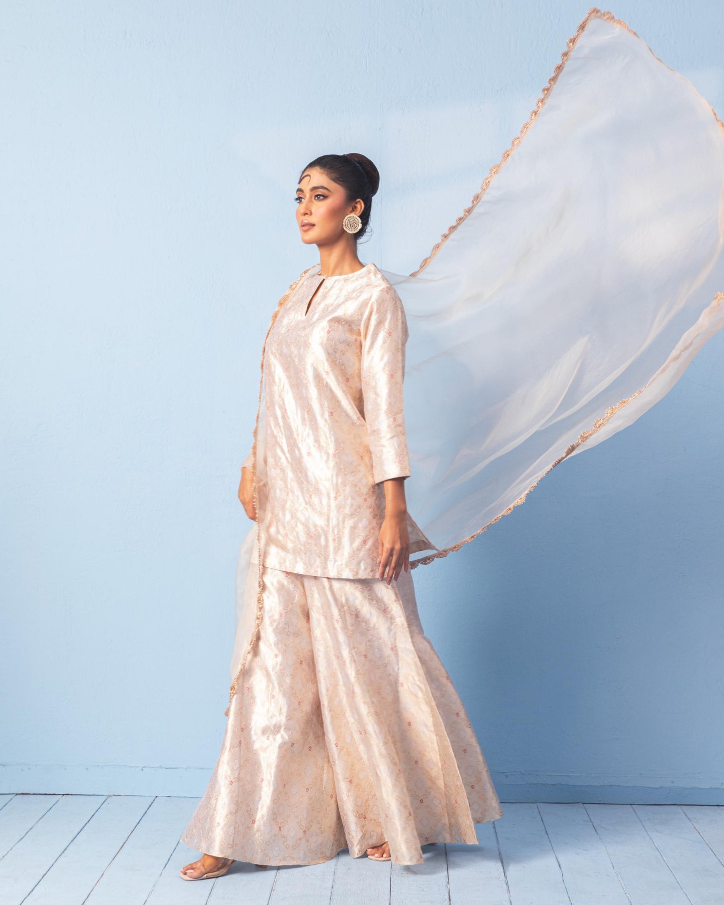 WHITE SHARARA SET