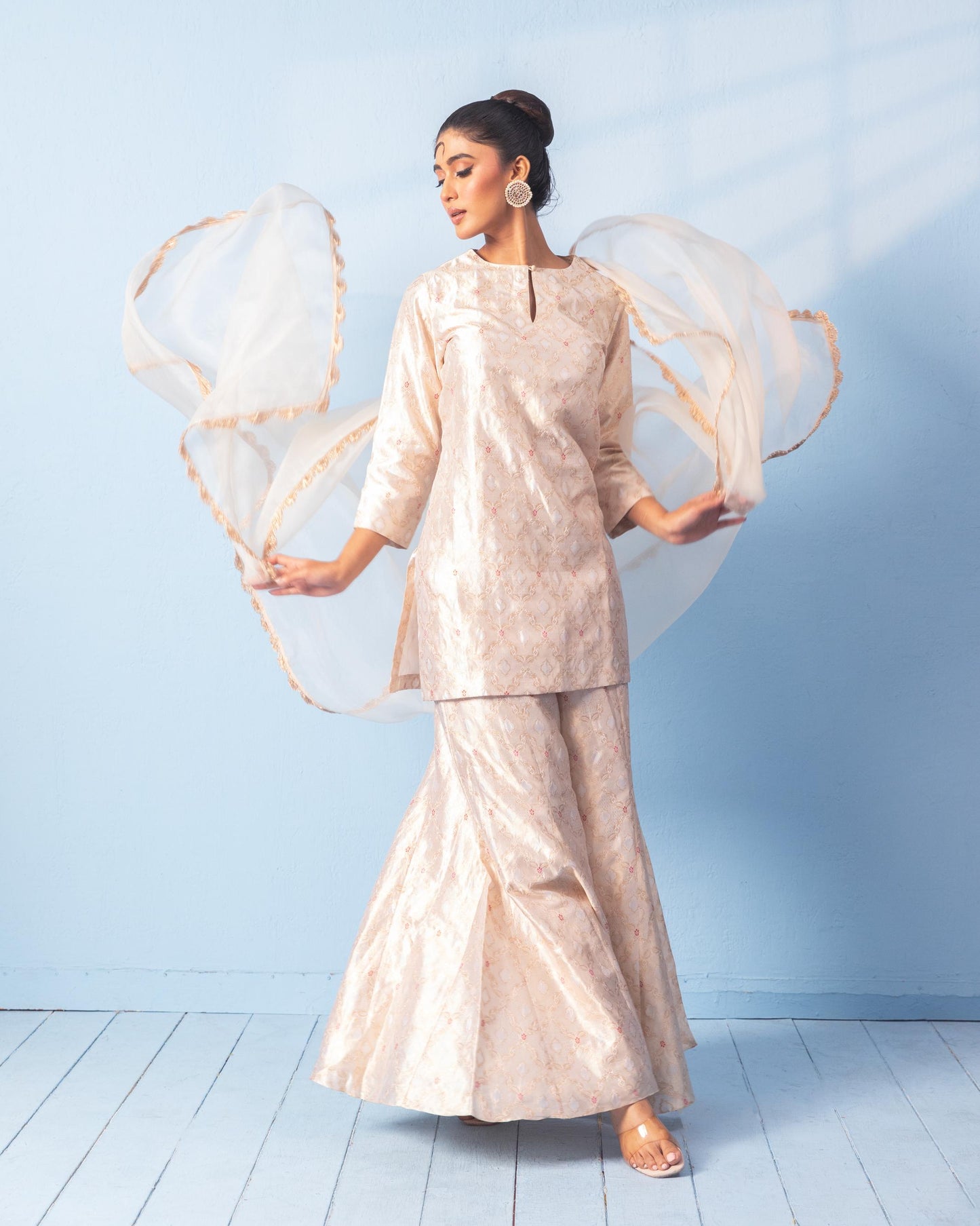 WHITE SHARARA SET