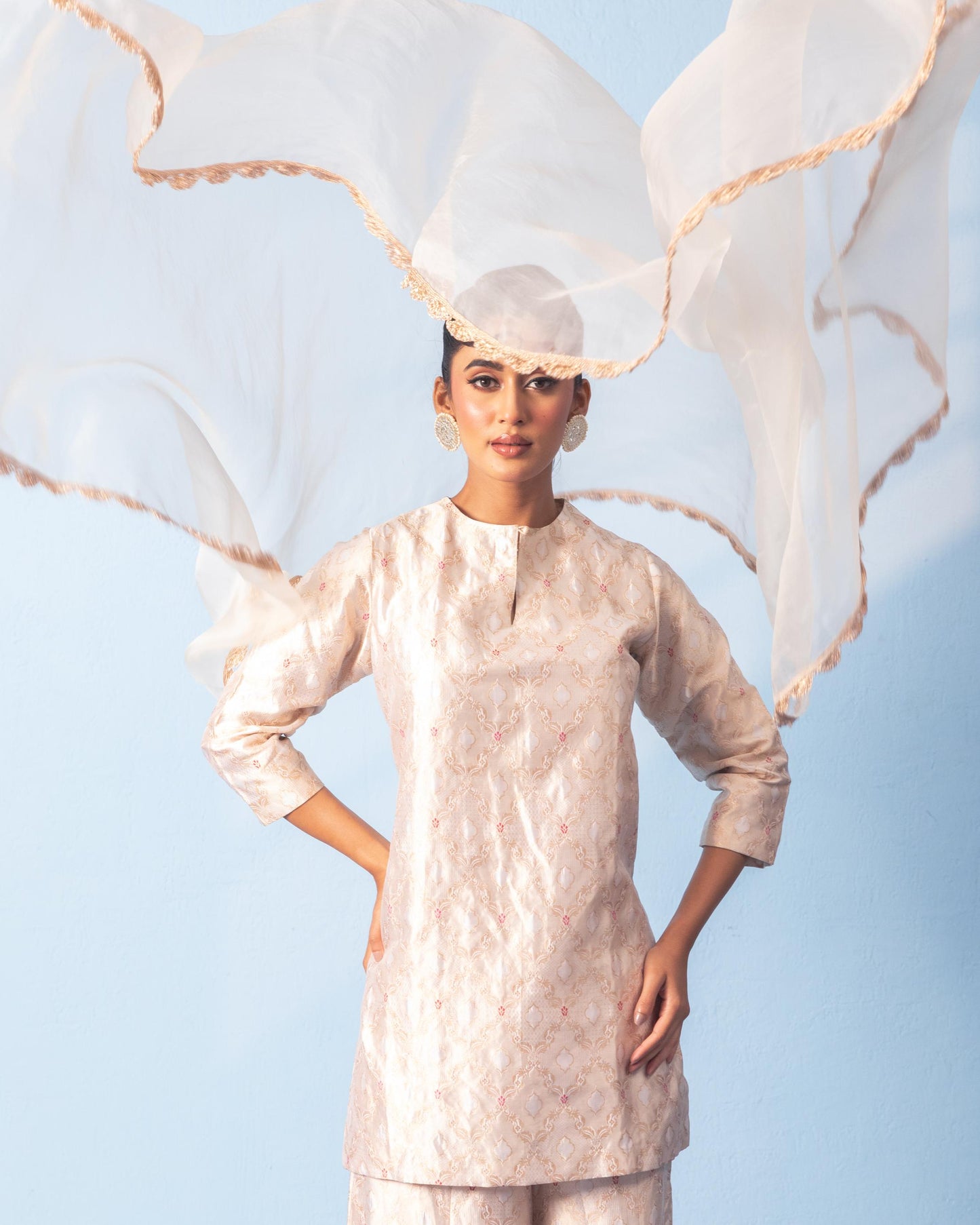 WHITE SHARARA SET