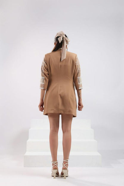 TAN BLAZER DRESS