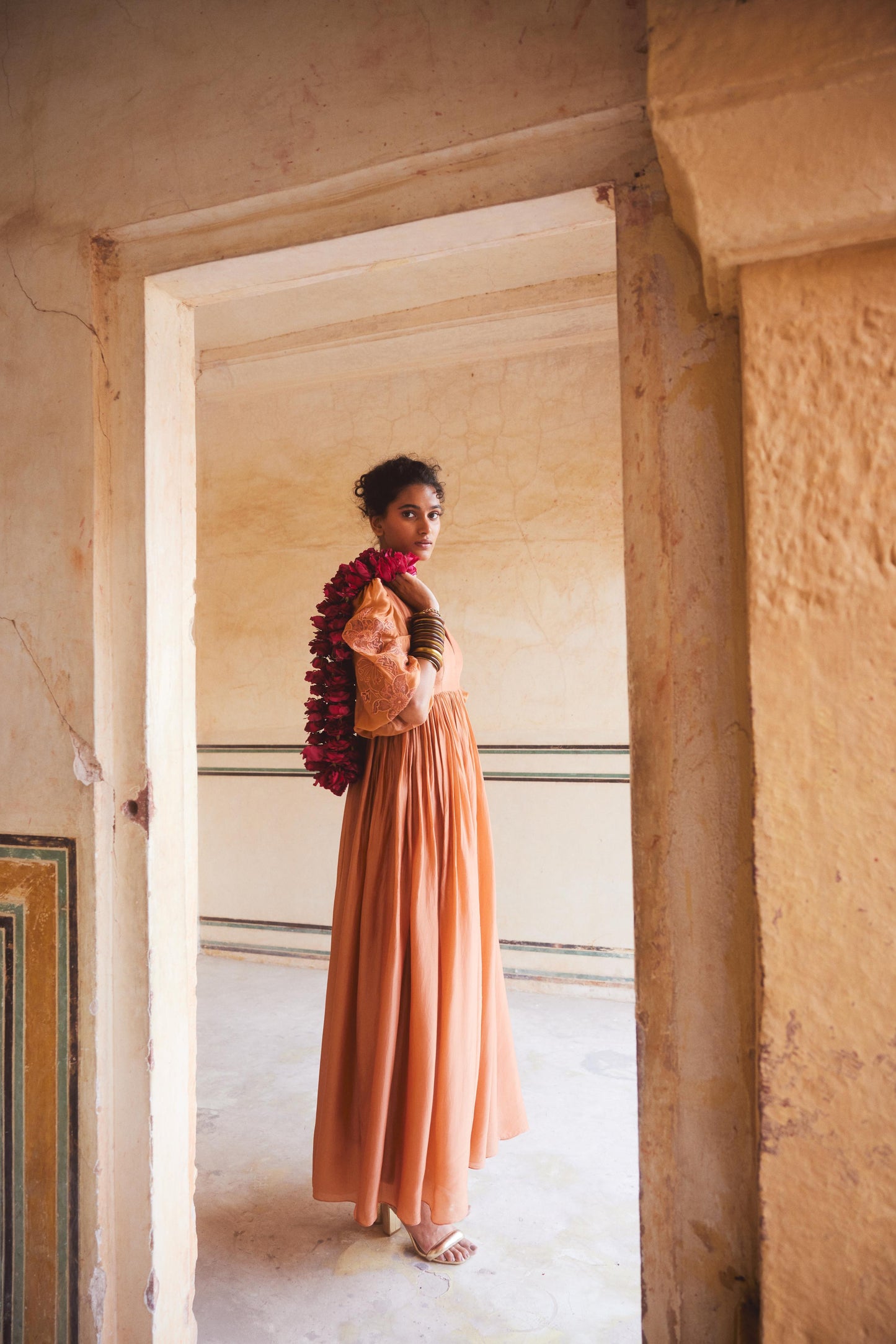 PEACHY ORANGE MAXI DRESS