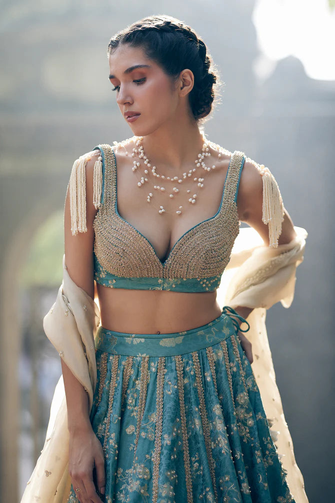 ICE BLUE LEHENGA SET