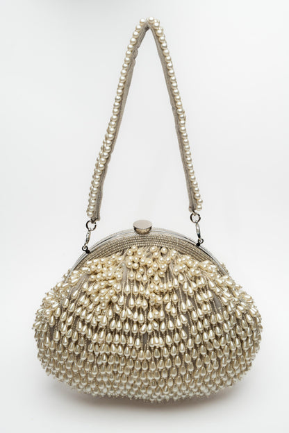 PEARL TREASURE CLUTCH SILVER