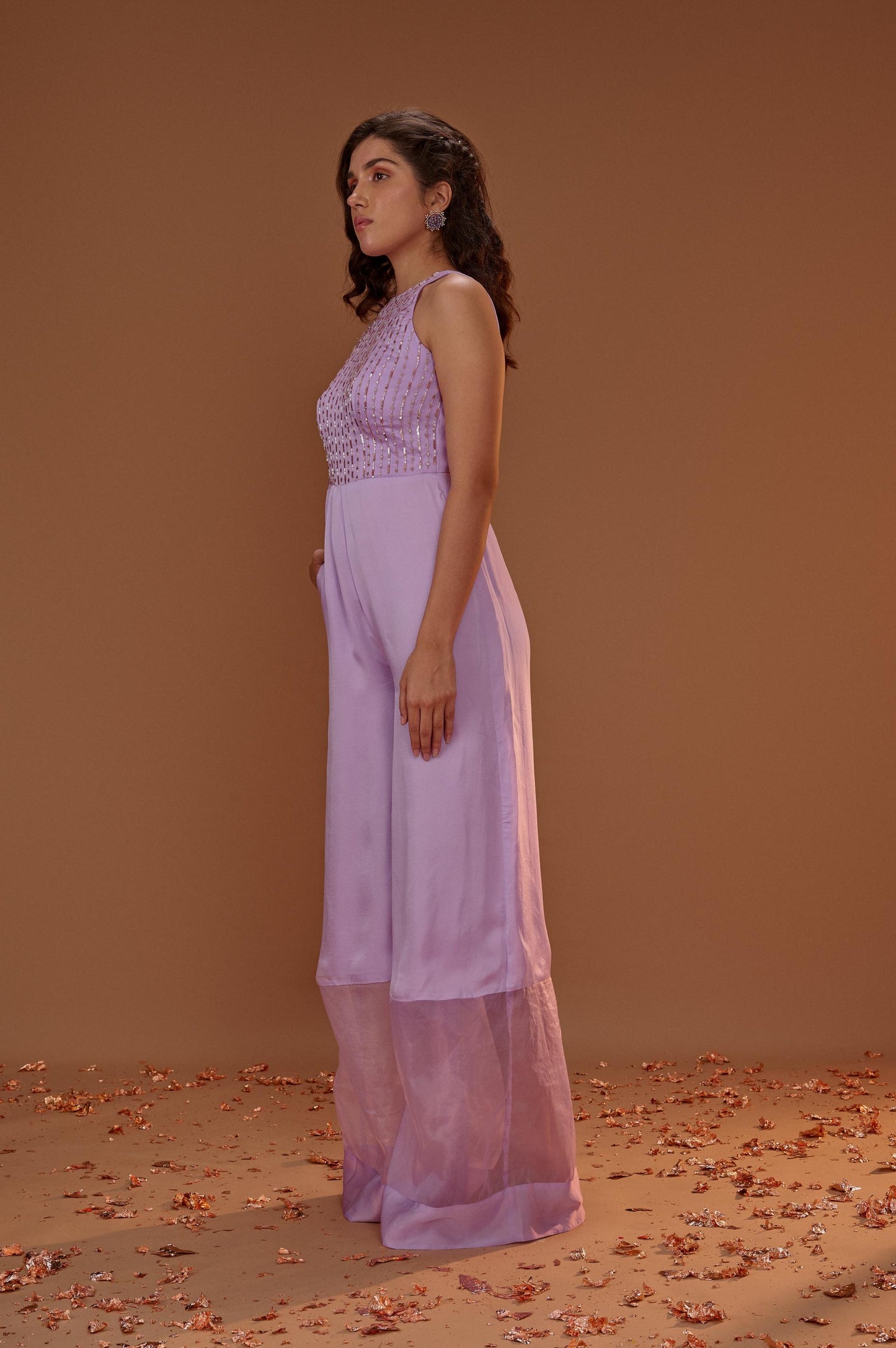 LILAC HLATER NECK JUMPSUIT