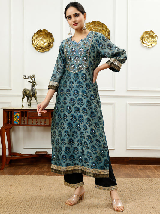 BLUE KURTA SET