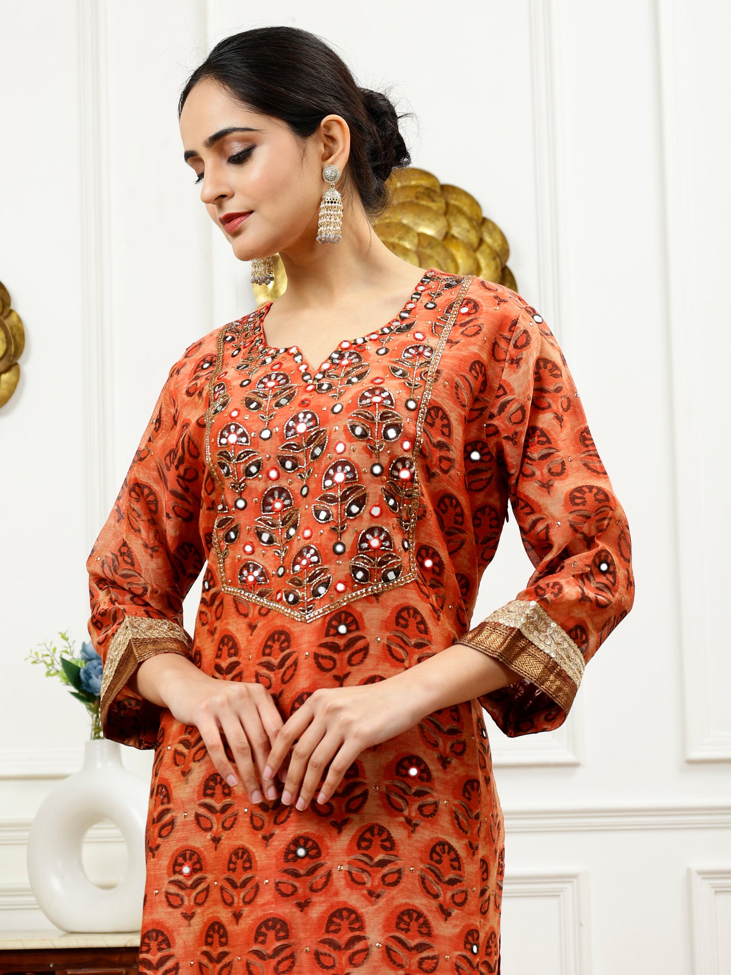 ORANGE KURTA SET