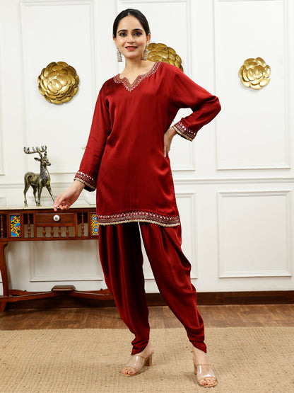 SILK KURTA & DHOTI STYLE PANT