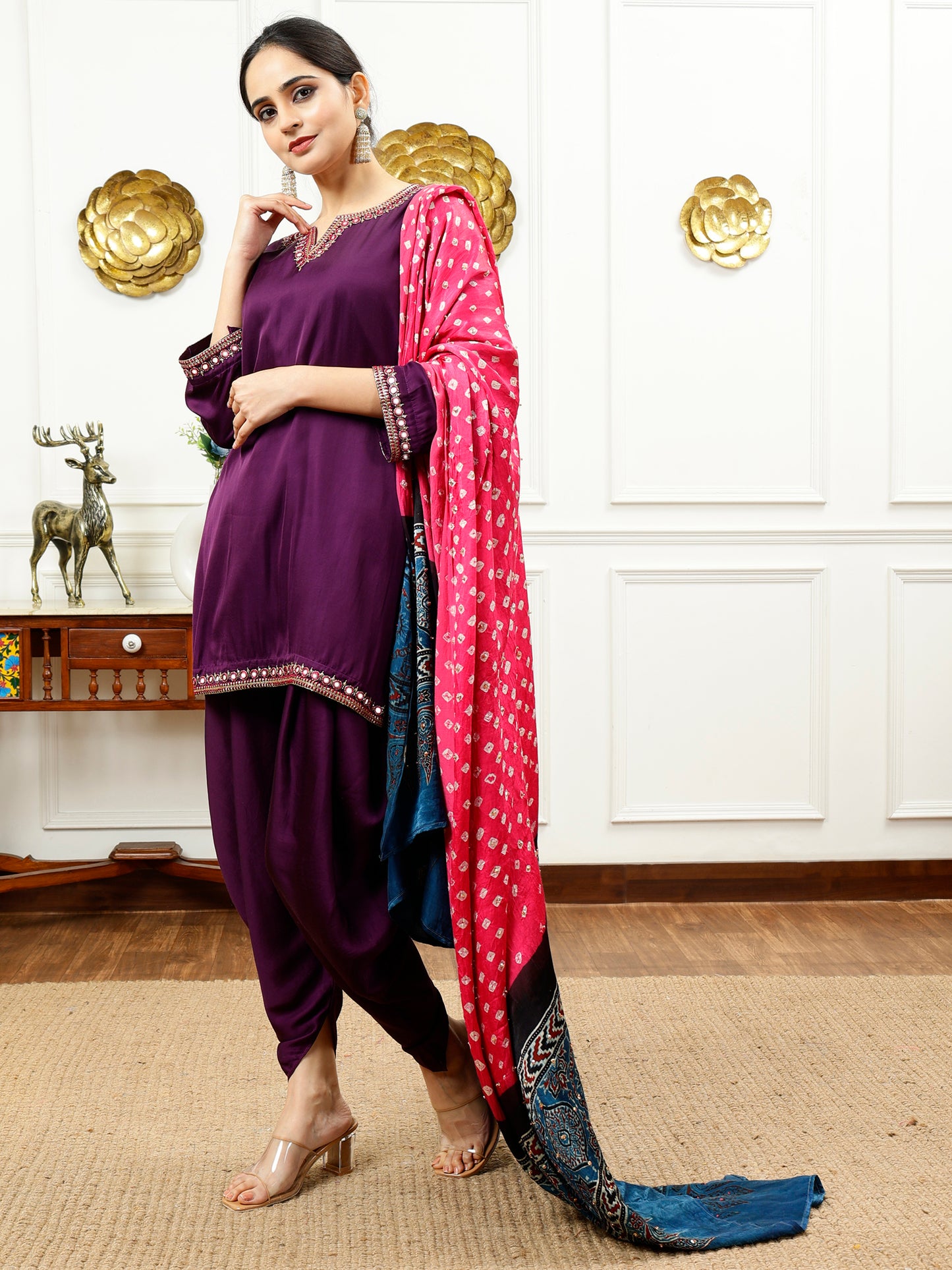 SILK KURTA & DHOTI STYLE PANT