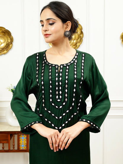 GREEN SILK KURTA SET