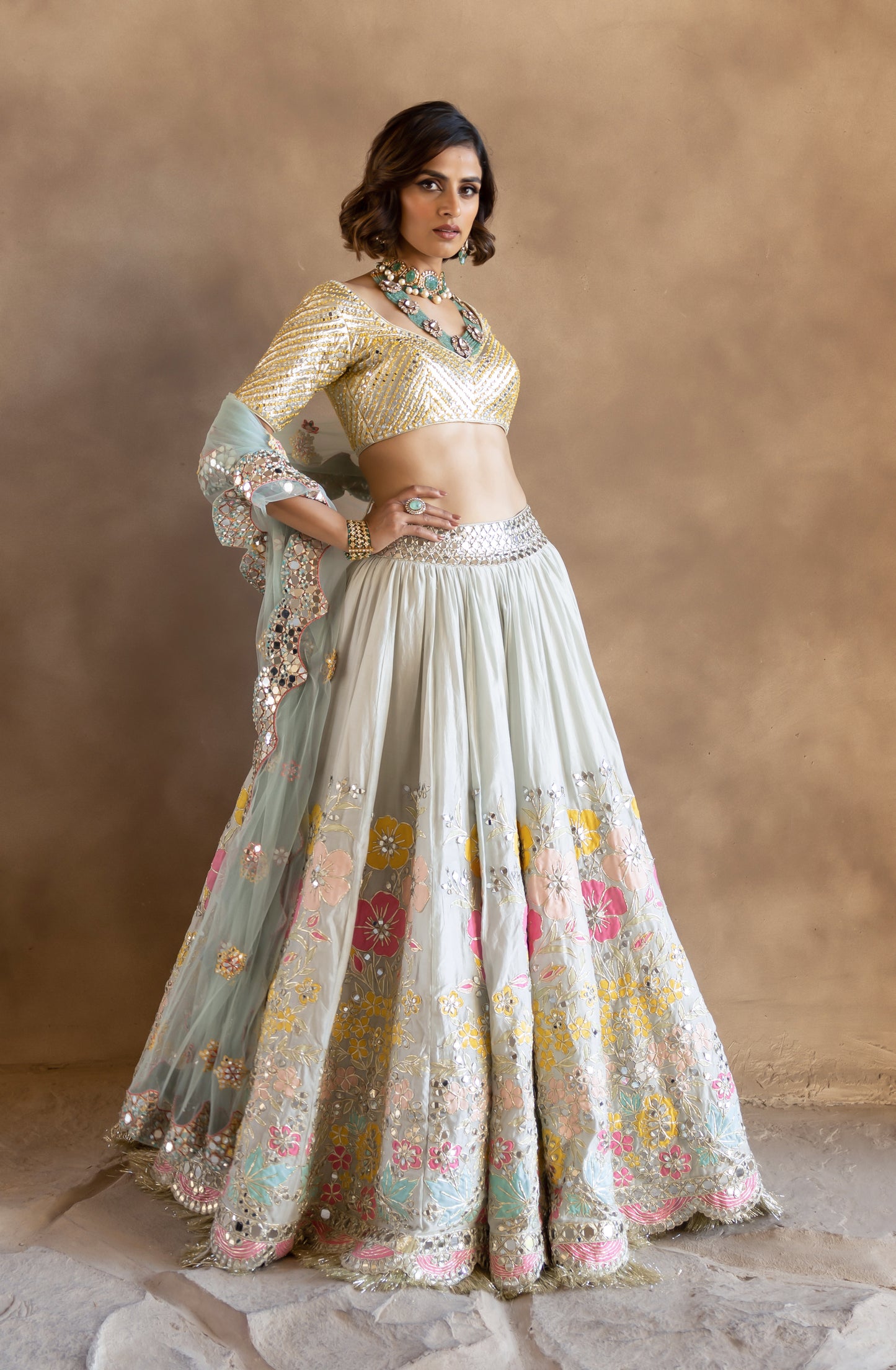 PASTEL PATCH WORK LEHENGA