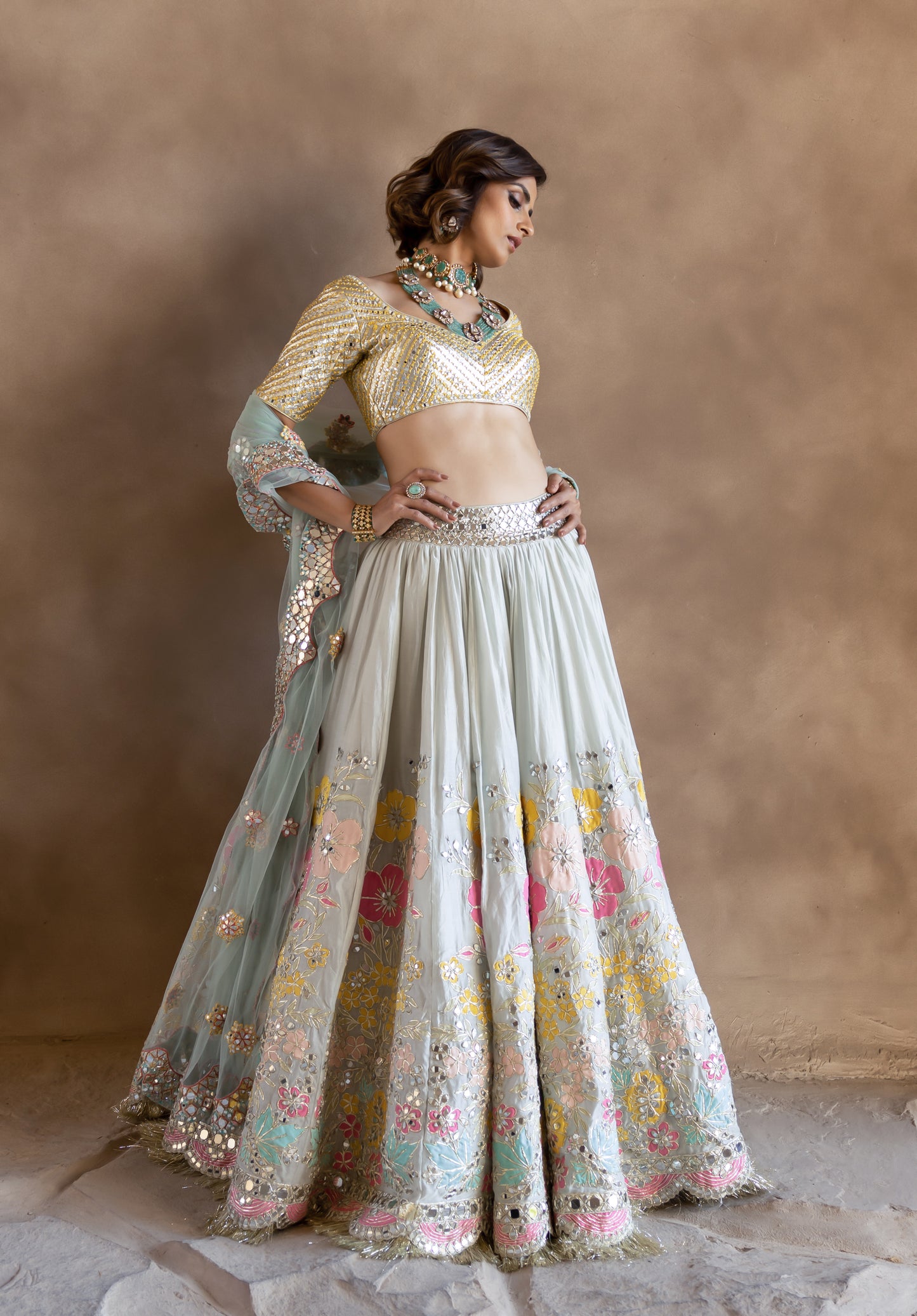 PASTEL PATCH WORK LEHENGA