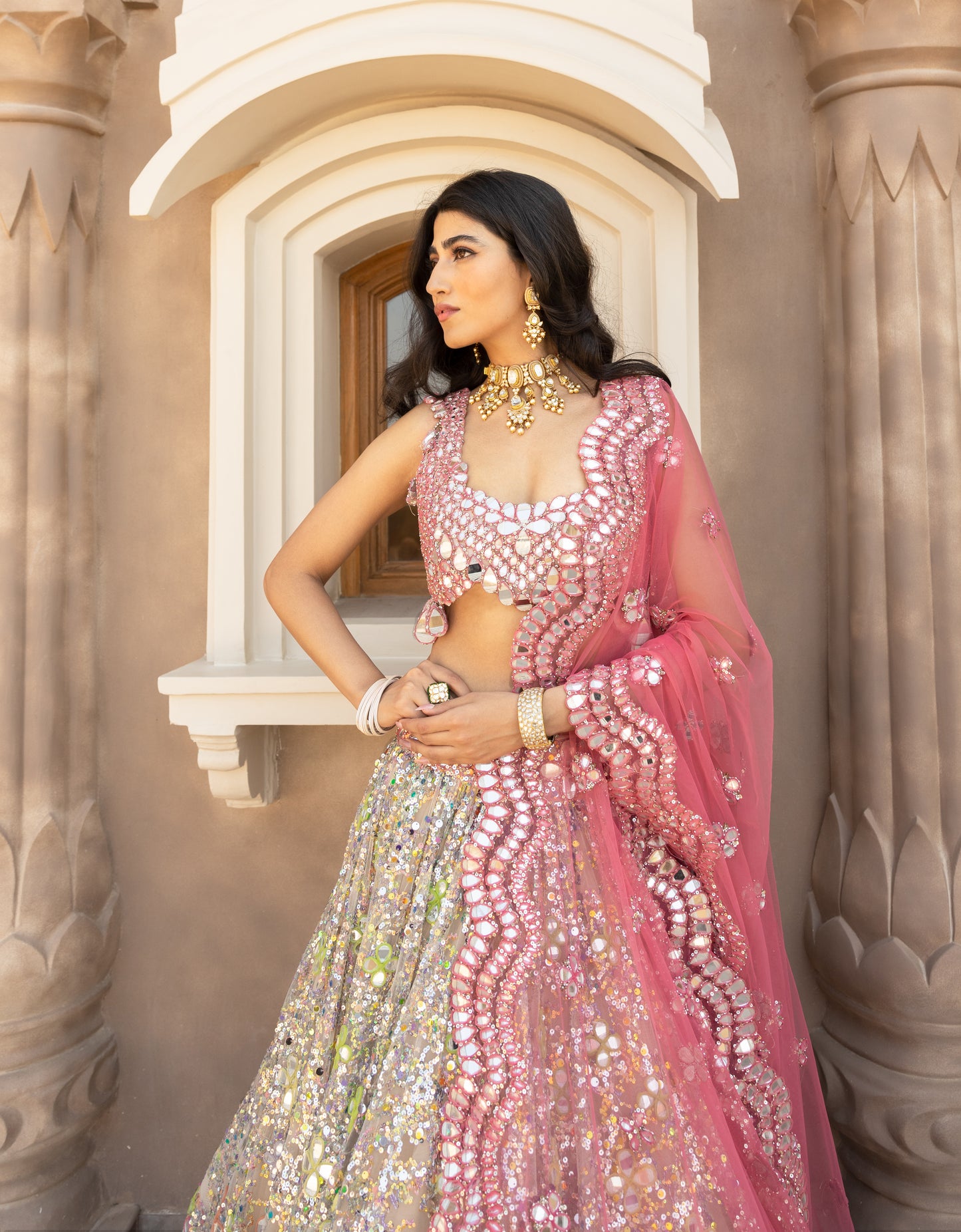 MULTICOLOUR SEQUENCE LEHENGA